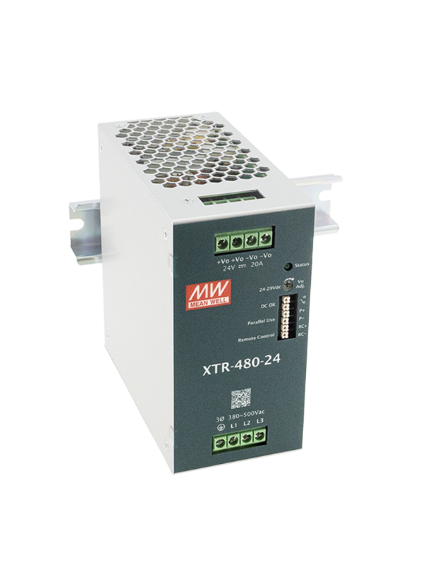 MEAN WELL XTR-480-12 Hutschienennetzteil DIN Rail 320-600VAC 12V 30A
