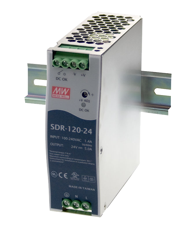 Mean Well SDR-120-24 Hutschienennetzteil DIN Rail 88-264VAC 24V 5A