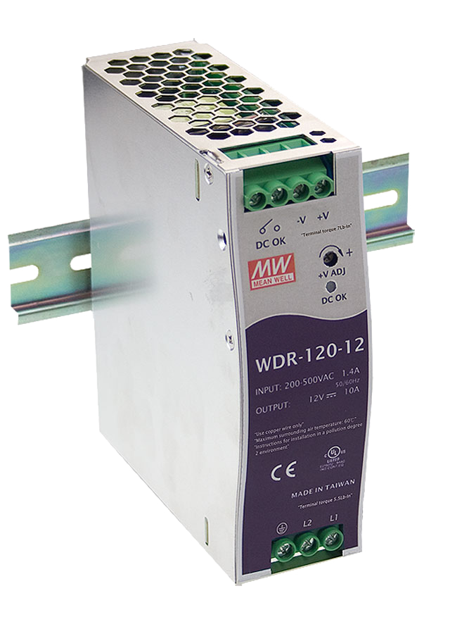 Mean Well WDR-120-24 Hutschienennetzteil DIN Rail 180-550VAC 24V 5A