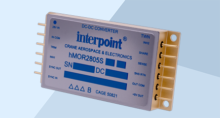 Zuverlässige DC/DC-Konverter der Interpoint hMOR-Serie™ für militärische Anwendungen Zuverlässige DC/DC-Converter der Crane A&E Interpoint hMOR-Serie™ für militärische Anwendungen